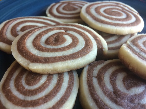 The Goal is Scrumptious: Chocolate Vanilla Pinwheel Cookies @ quirkyandwonderful.wordpress.com